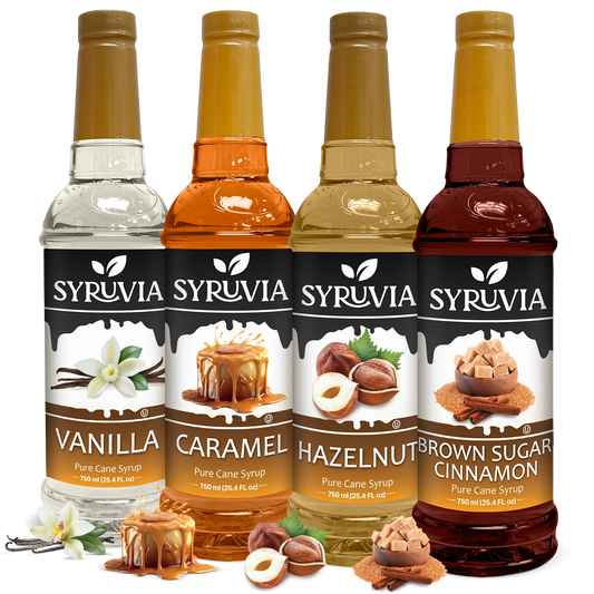 Variety Pack, Vanilla, Caramel, Hazelnut, and Brown Sugar Cinnamon Syrup