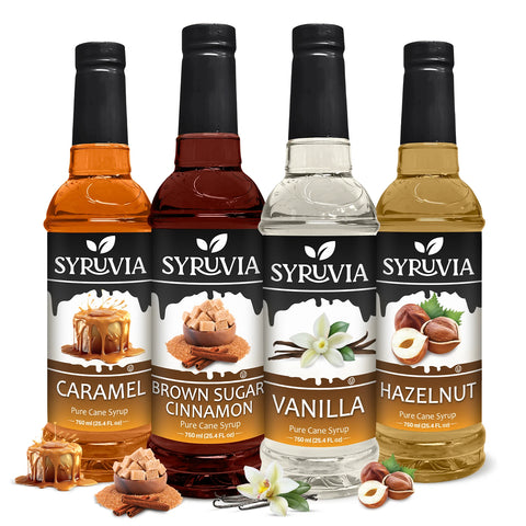 Variety Pack, Vanilla, Caramel, Hazelnut, and Brown Sugar Cinnamon Syrup