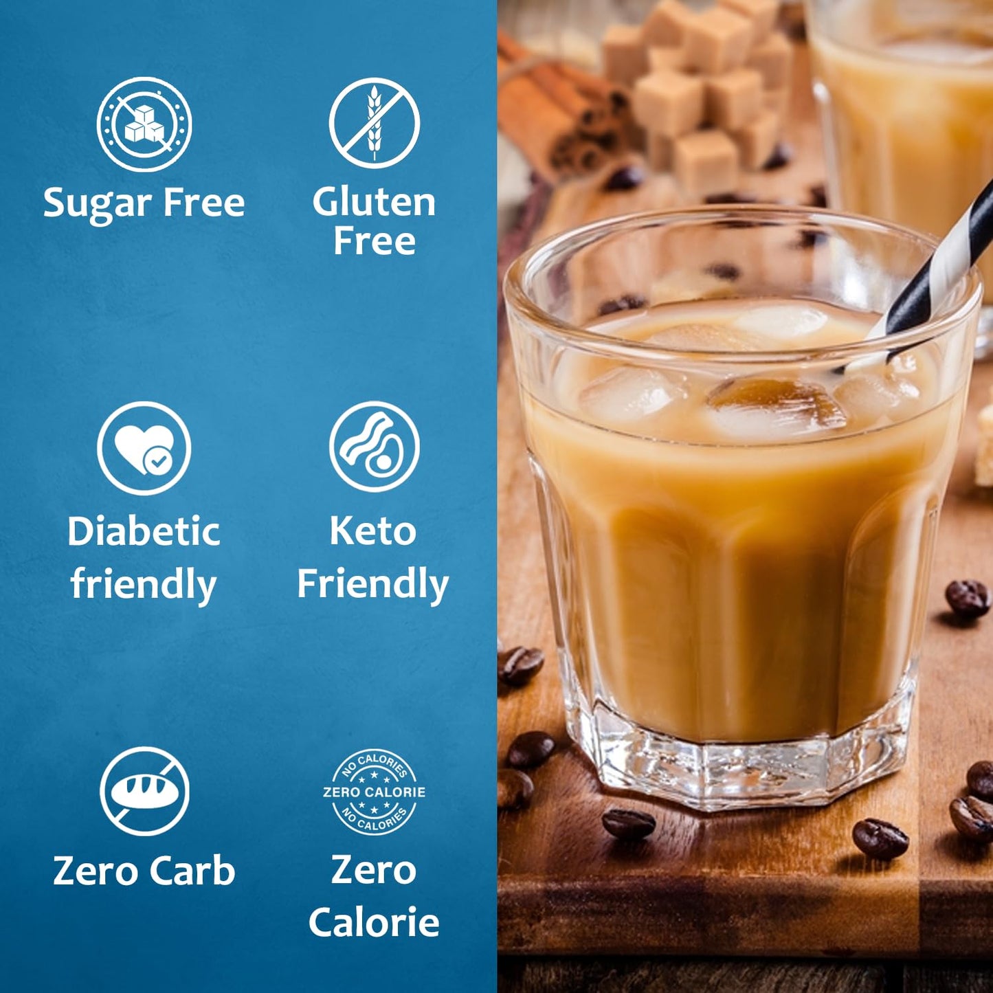Vanilla, Caramel, Hazelnut, and Brown Sugar Cinnamon syrups Diabetic Friendly