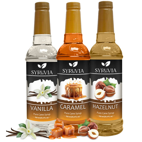 Variety Pack, Vanilla, Caramel, and Hazelnut Syrup