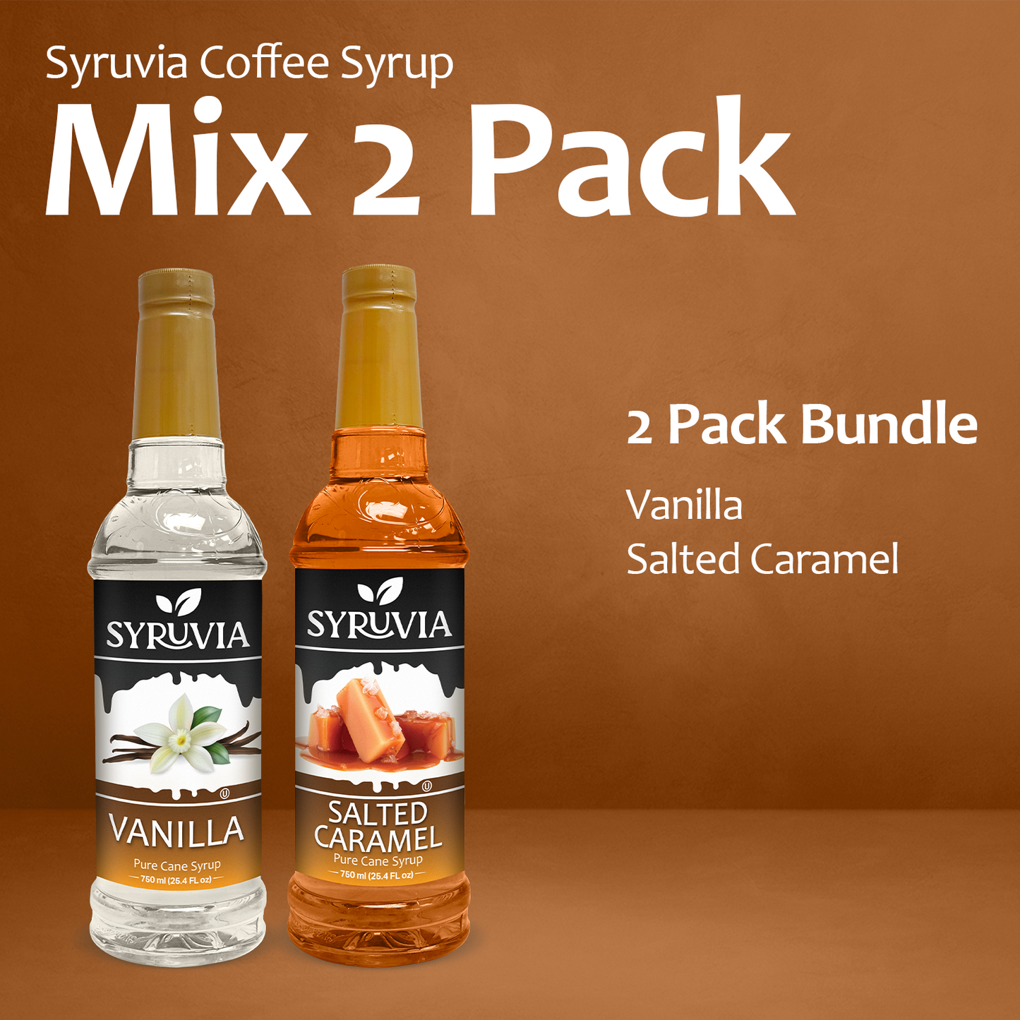 Variety Pack, Vanilla, and Salted Caramel Coffee Syrup