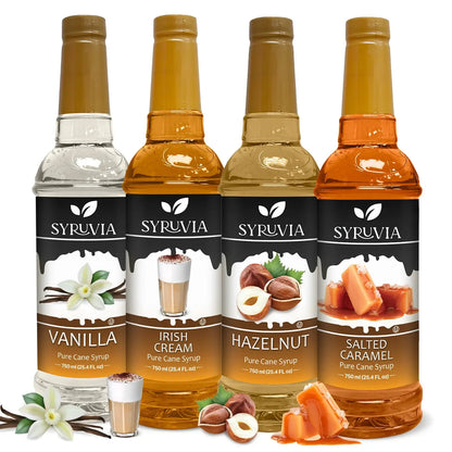 Variety Pack, Vanilla, Salted Caramel, Hazelnut, and Irish Cream Syrup