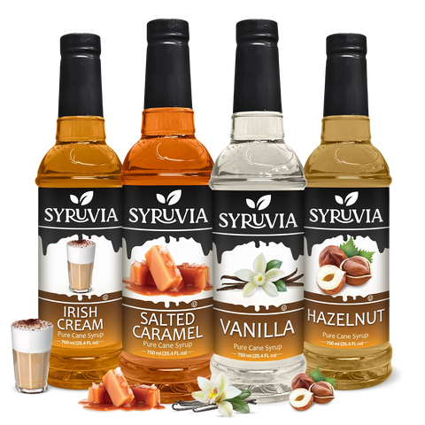 Variety Pack, Vanilla, Salted Caramel, Hazelnut, and Irish Cream Syrup