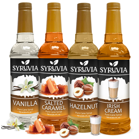 Variety Pack, Vanilla, Salted Caramel, Hazelnut, and Irish Cream Syrup