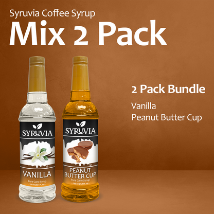 Variety Pack, Vanilla, and Peanut Butter Cup Syrup