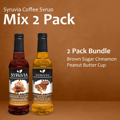 Variety Pack, Brown Sugar Cinnamon, and Peanut Butter Cup Syrup