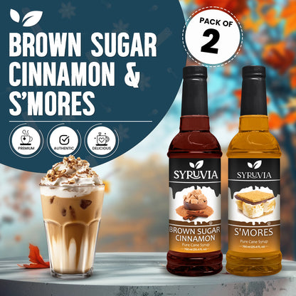 Variety Pack, Brown Sugar Cinnamon, and Smores Syrup