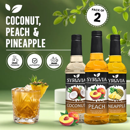 Variety Pack, Coconut, Peach, and Pineapple Syrup