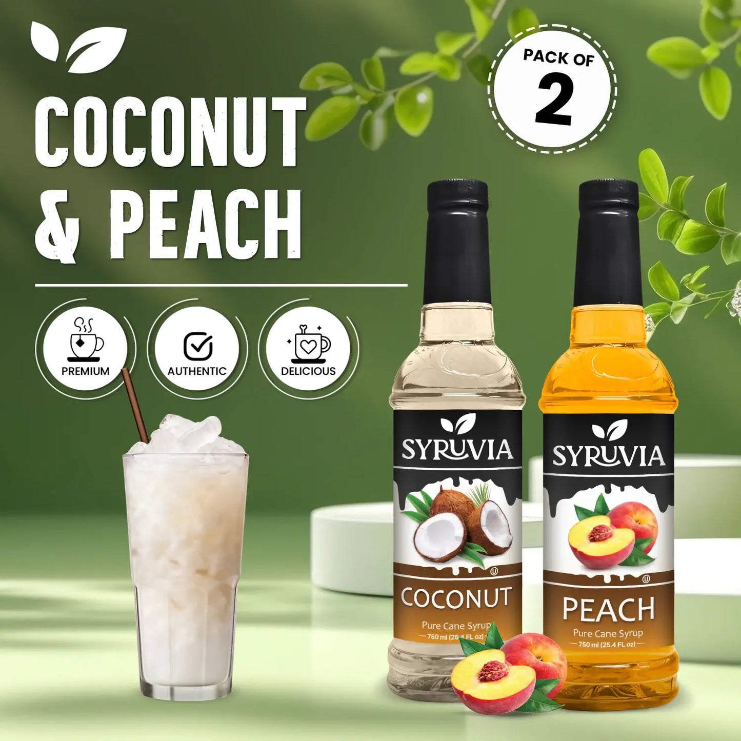 Variety Pack, Coconut, and Peach Syrup