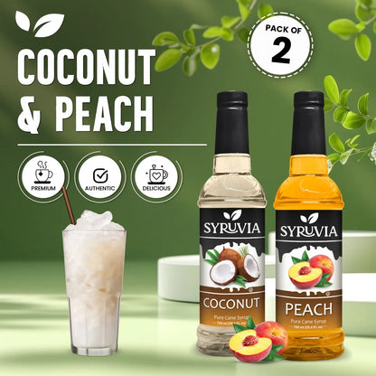 Variety Pack, Coconut, and Peach Syrup
