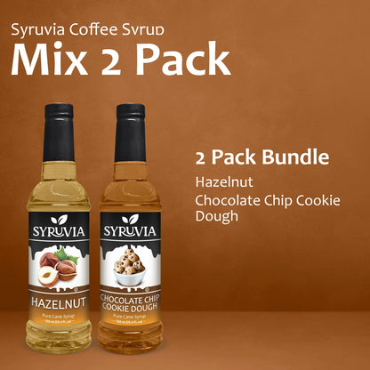 Variety Pack, Hazelnut, and Chocolate Chip Cookie Dough Syrup