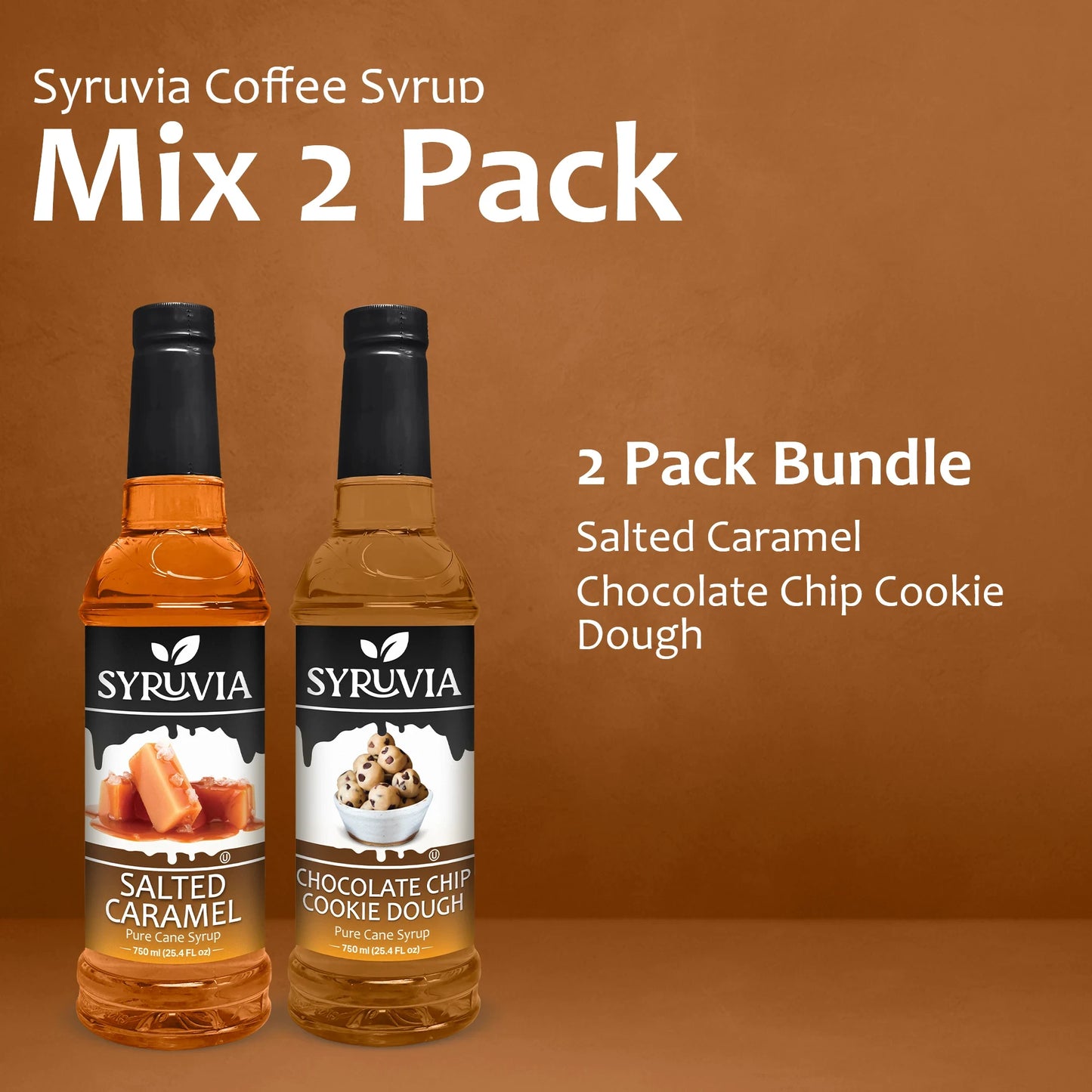 Variety Pack, Salted Caramel, and Chocolate Chip Cookie Dough Syrup