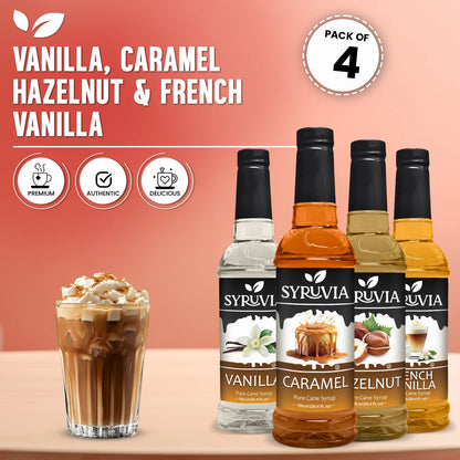 Variety Pack, Vanilla, Caramel, Hazelnut, and French Vanilla Syrup