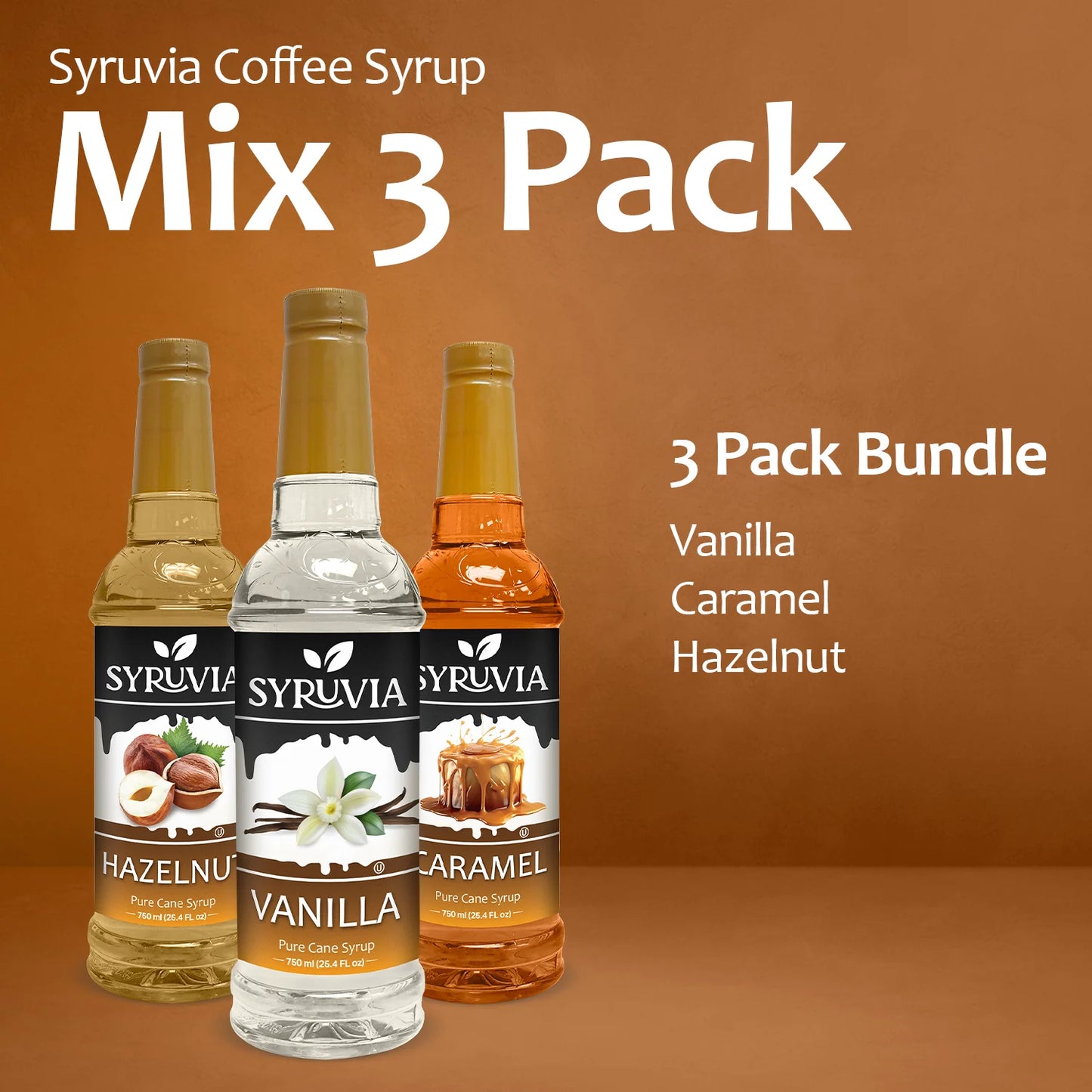 Variety pack syrup Vanilla Caramel Hazelnut