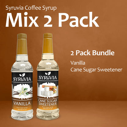 Variety pack vanilla cane sugar syrup for coffee