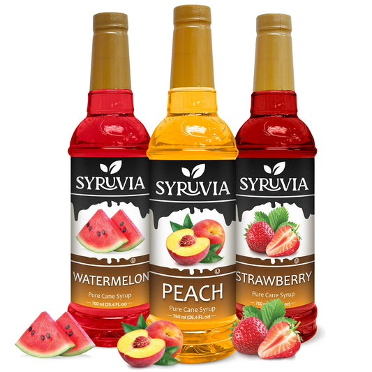 Variety Pack, Watermelon, Peach, and Strawberry Syrup