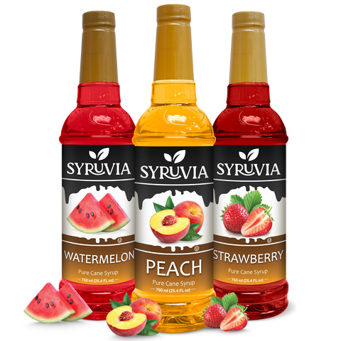 Variety Pack, Watermelon, Peach, and Strawberry Syrup