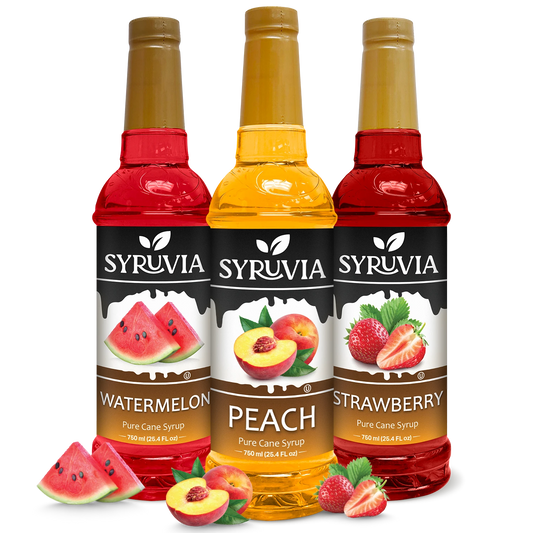 Variety Pack, Watermelon, Peach, and Strawberry Syrup