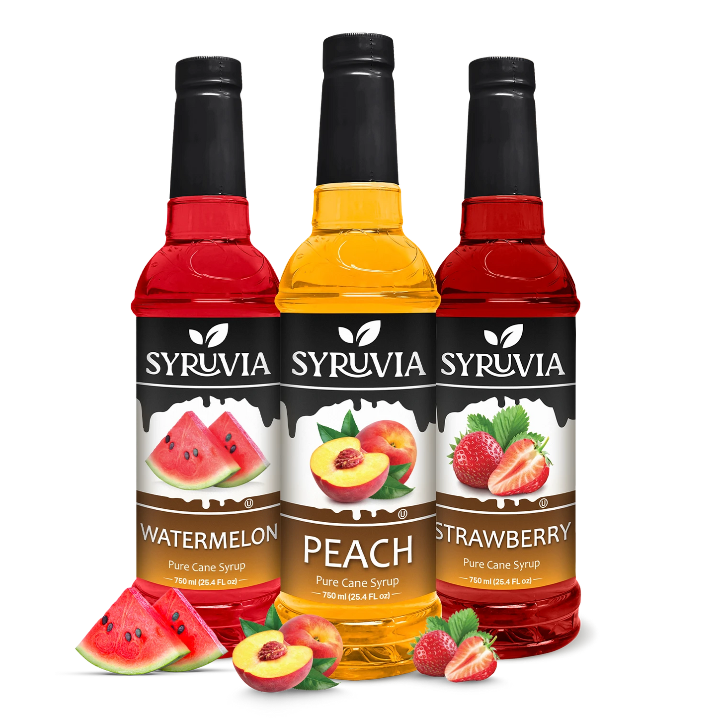 Variety Pack, Watermelon, Peach, and Strawberry Syrup