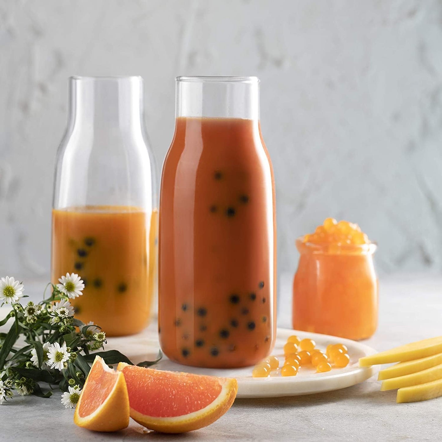 3-Flavors Popping Boba – Strawberry, Passion Fruit & Peach Bursting Pearls for Drinks & Desserts, 1LB (Pack of 3)