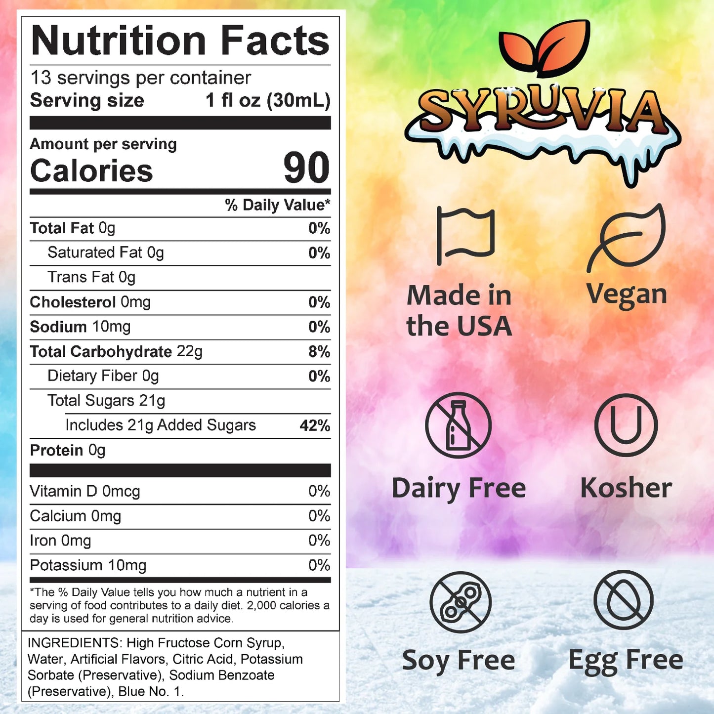 blue cotton candy syrup nutrition facts