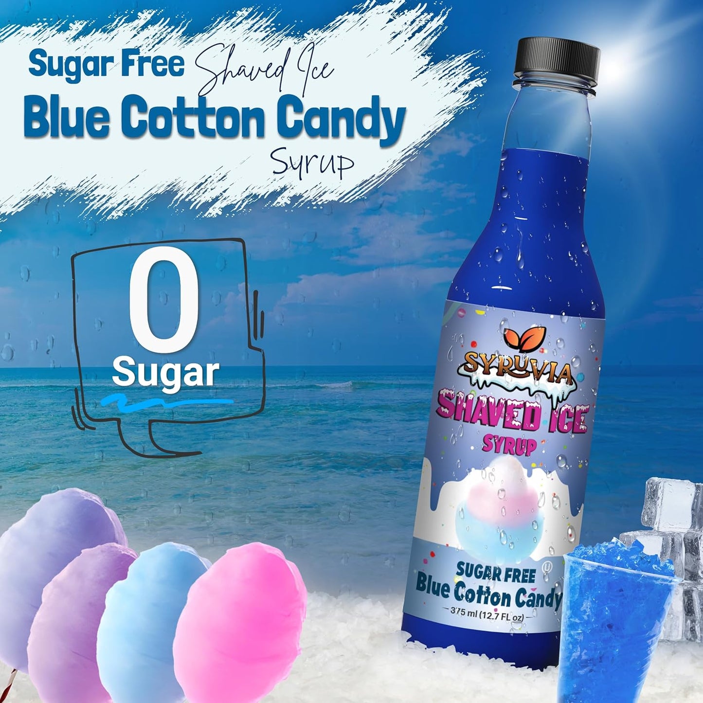 blue cotton candy syrup sugar free 