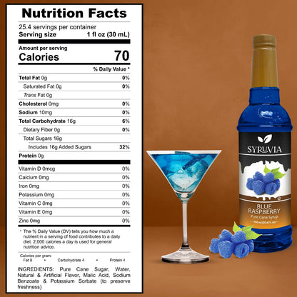 blue raspberry syrup nutrition facts 