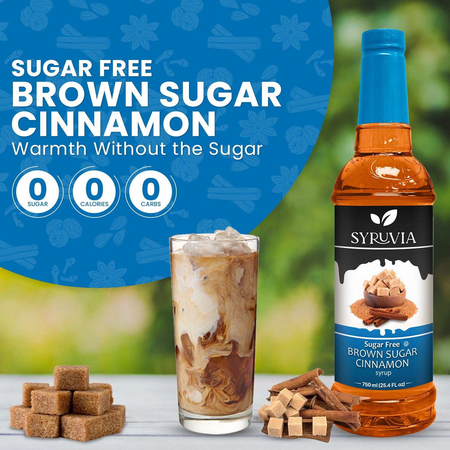 Syruvia Sugar Free Brown Sugar Cinnamon Syrup for Coffee Just $6 99
