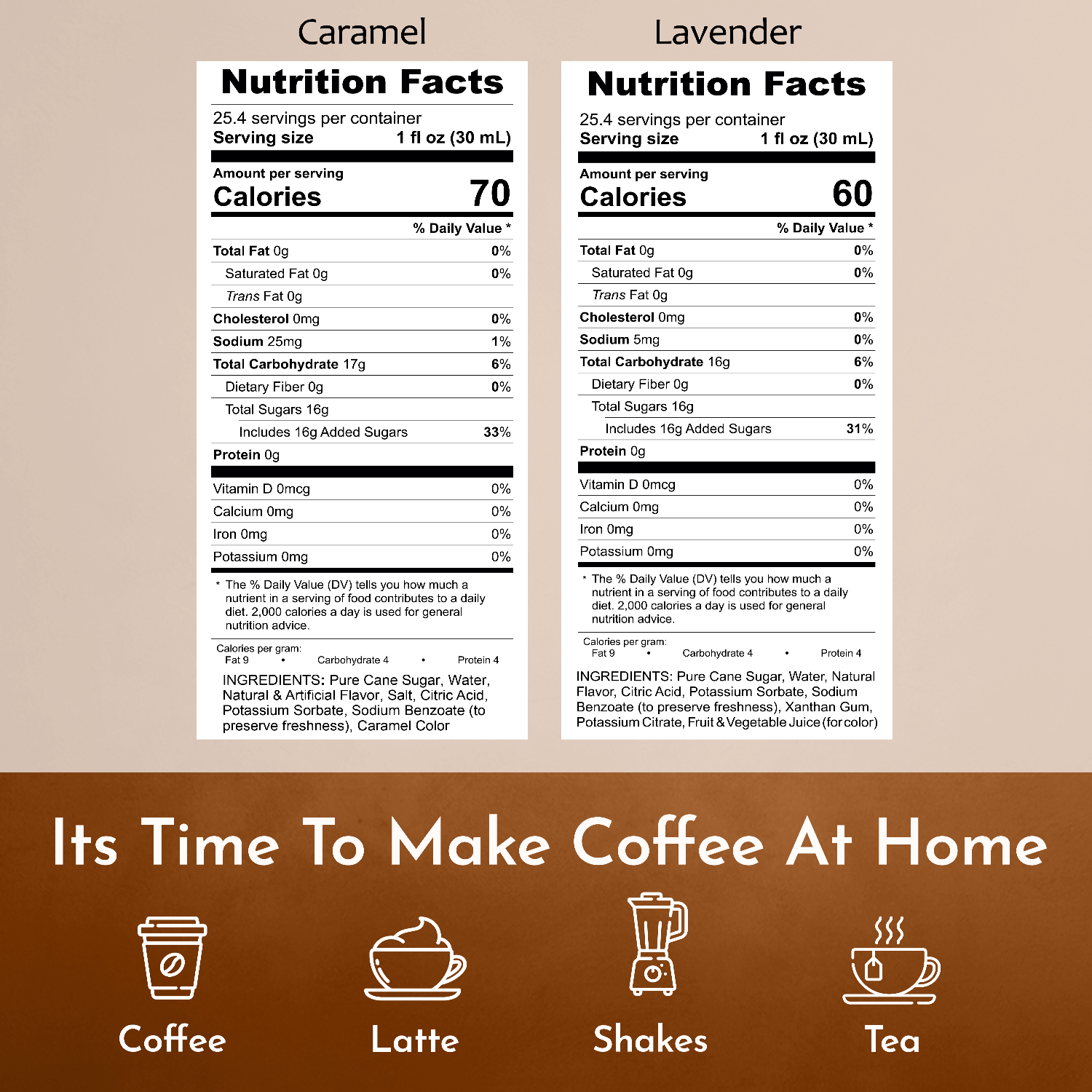 caramel lavender nutrition facts