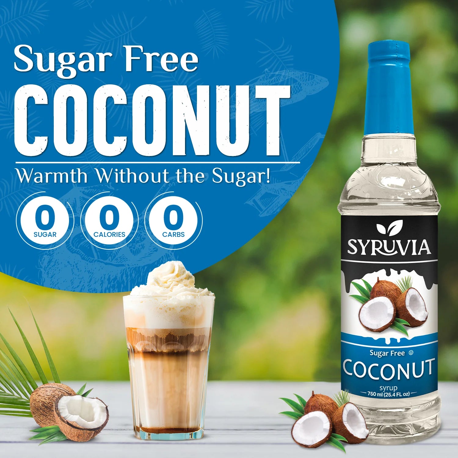 coconut palm sugar syrup Syruvia Sugar Free Coconut Syrup