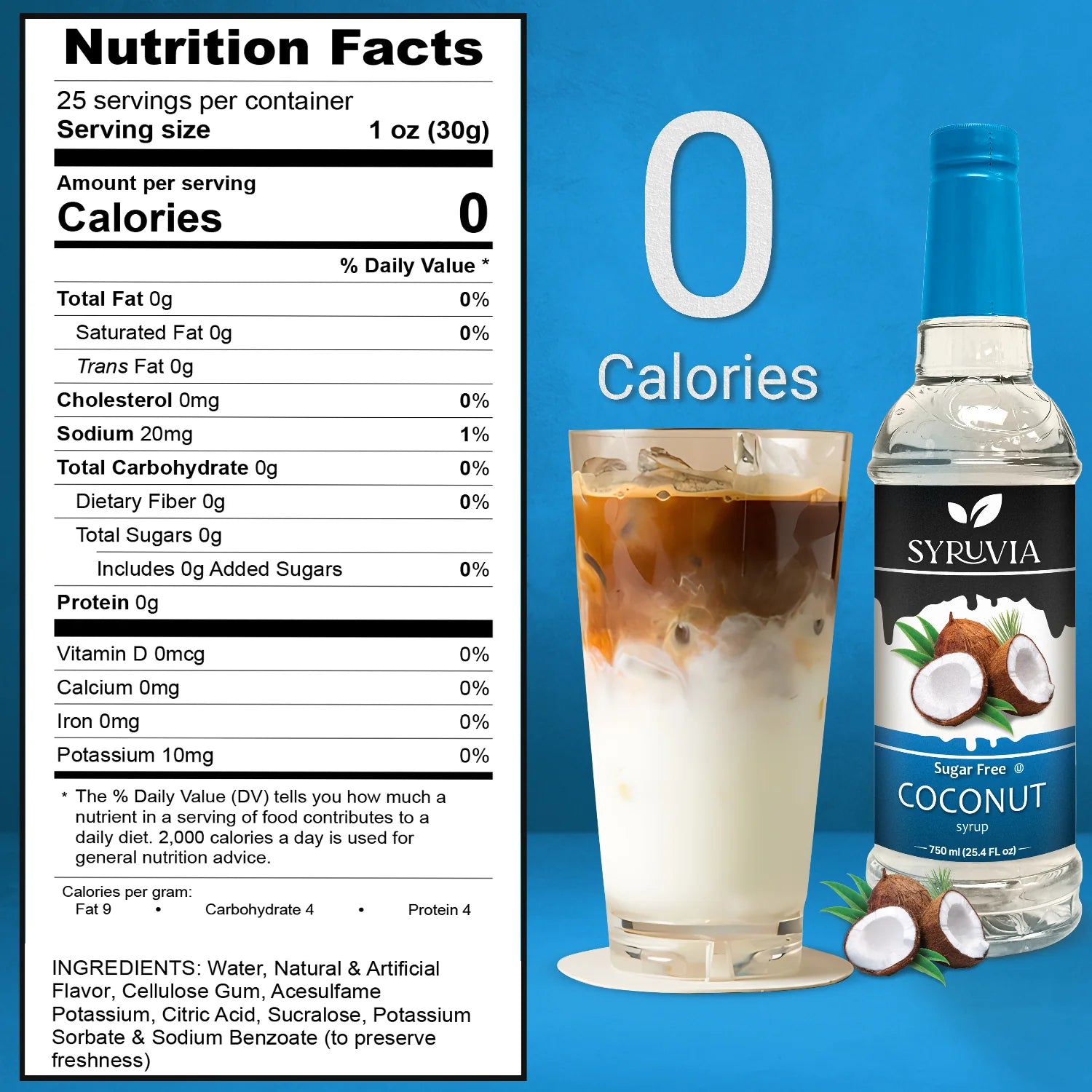 coconut syrup sugar free nutrition facts 