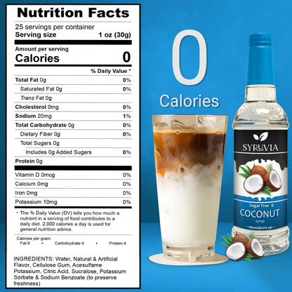 coconut syrup sugar free nutrition facts 