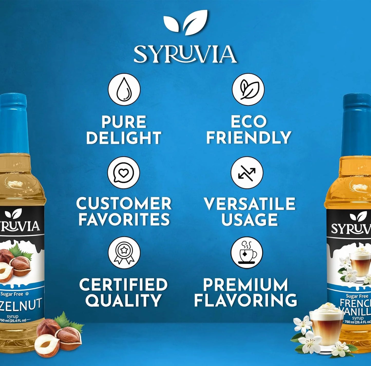 coffee flavoring syrup sugar free Hazelnut French Vanilla 