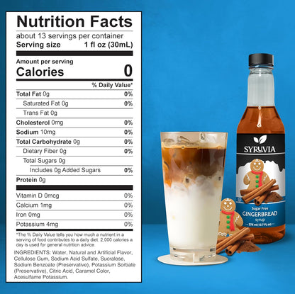 gingerbread syrup sugar free nutrition facts