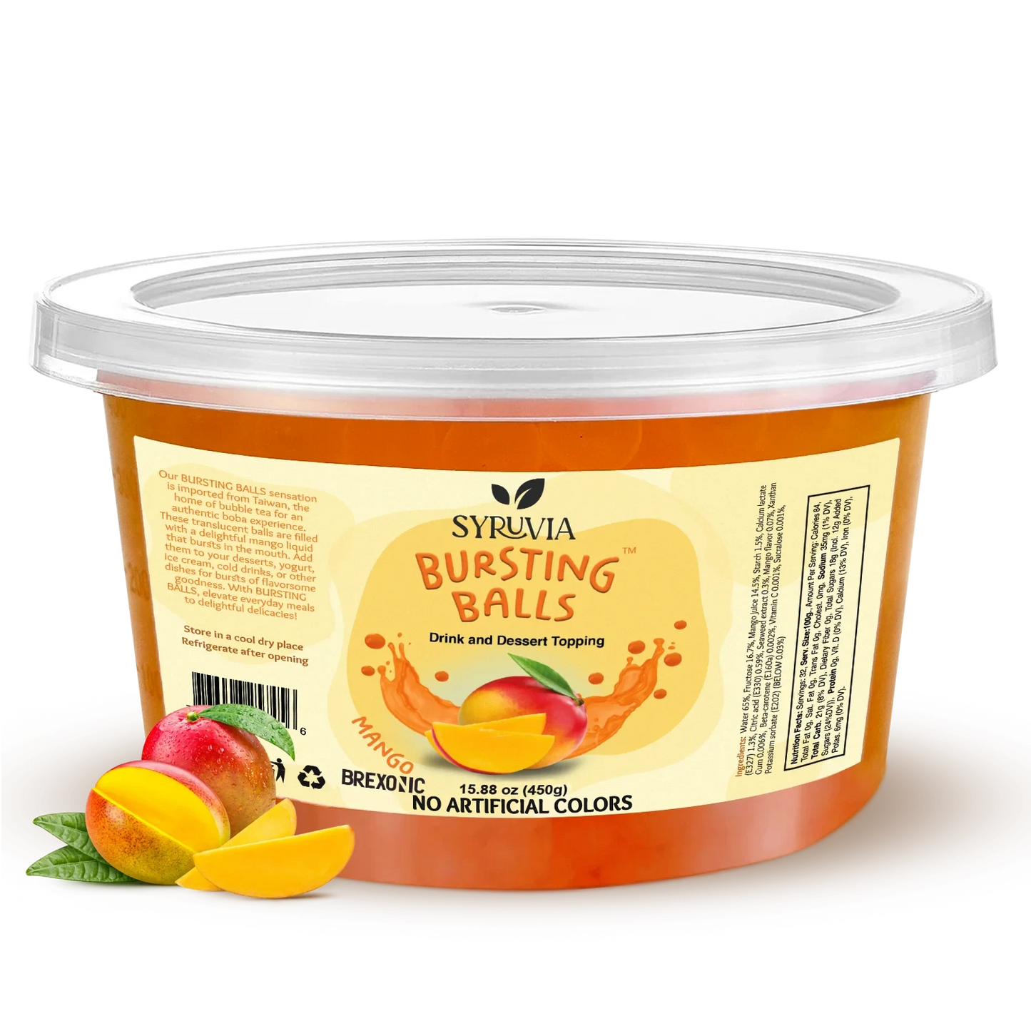 1 LB Mango Flavored Popping Boba