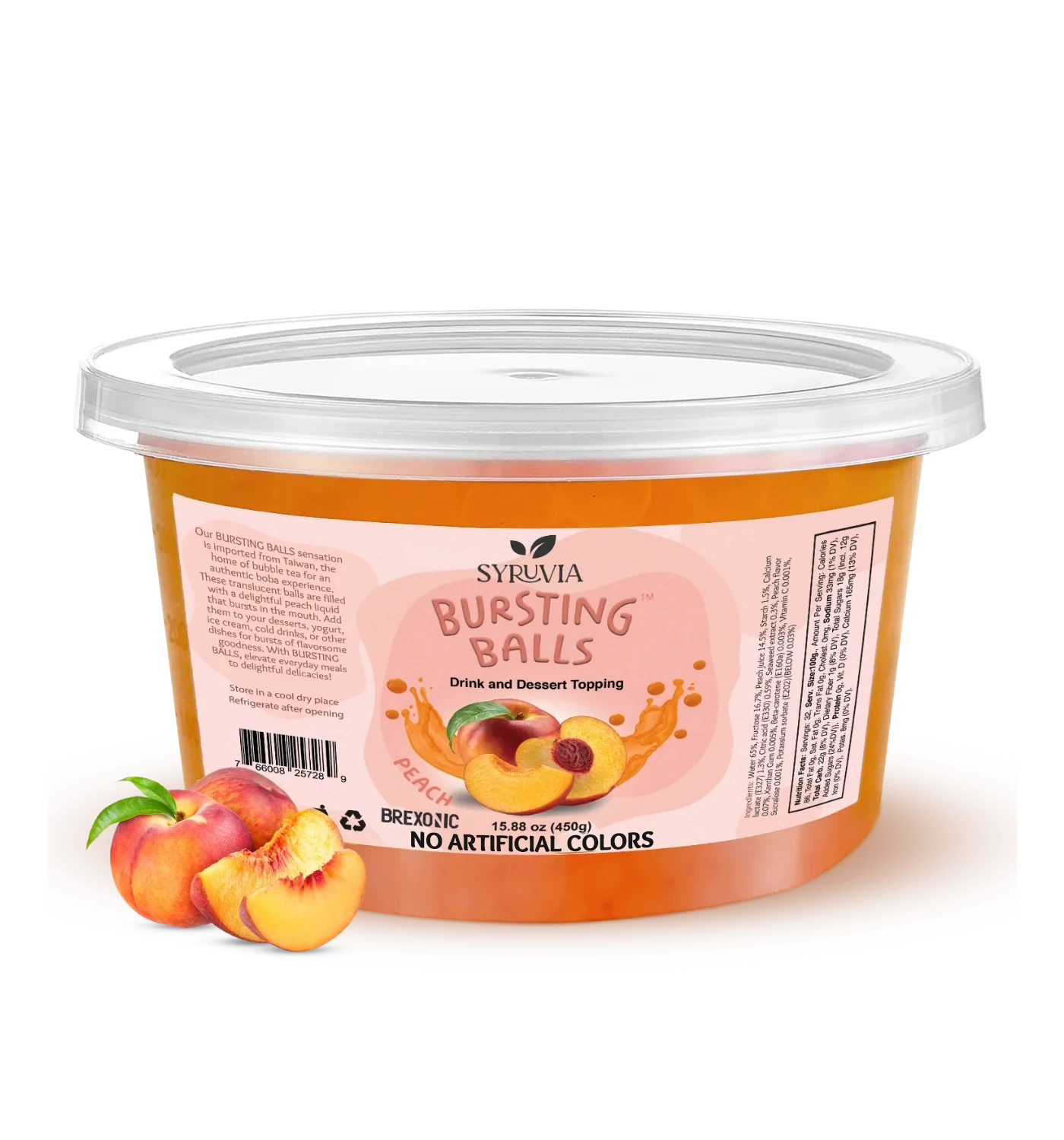 1 LB Peach Flavored Popping Boba