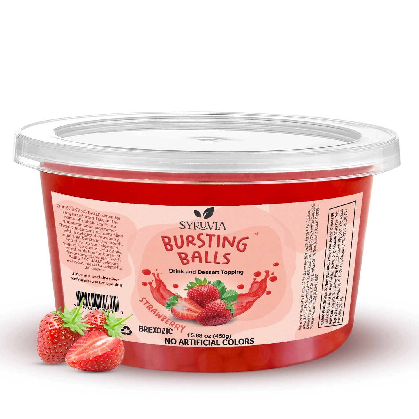 1 LB Strawberry Flavored Popping Boba