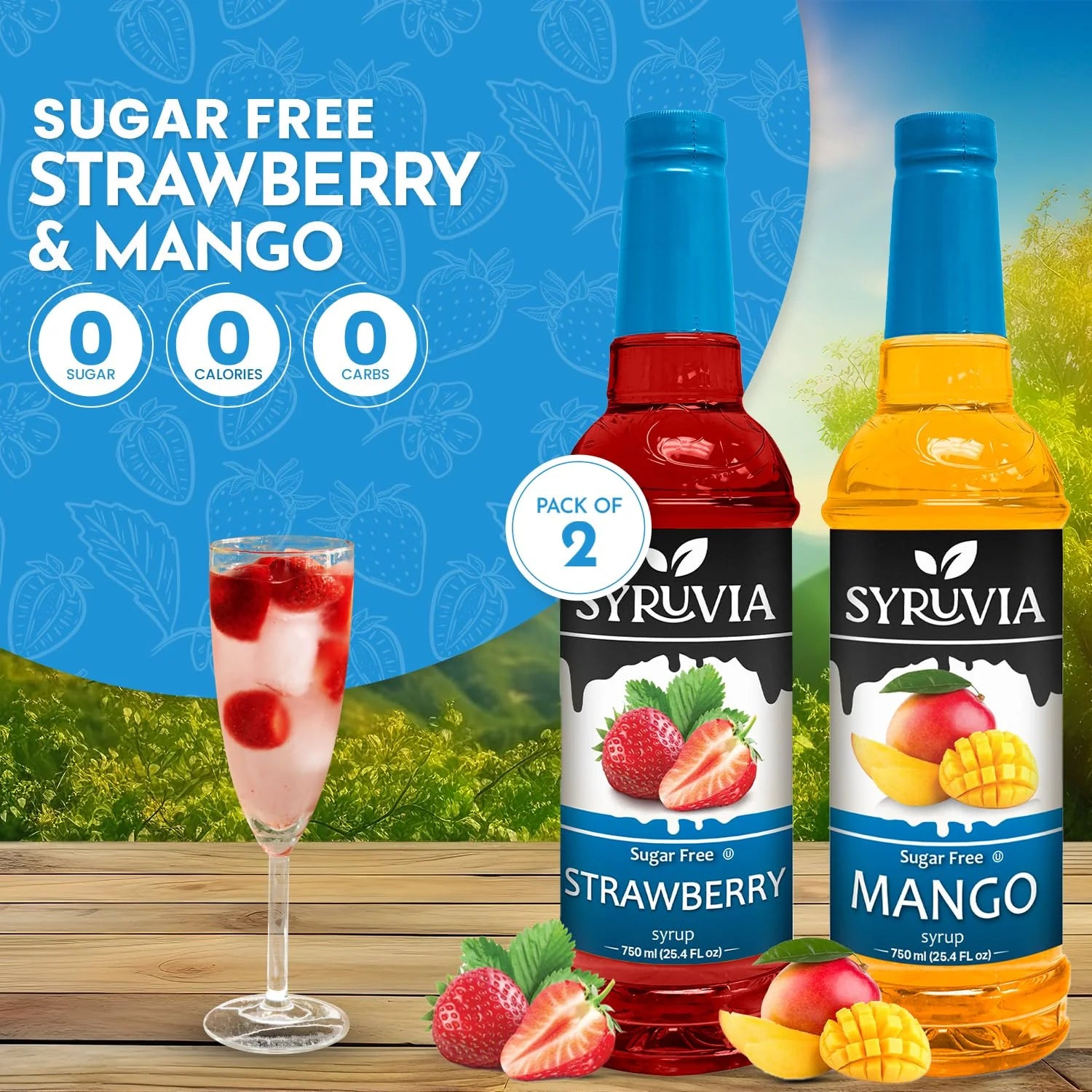 strawberry mango sugar free syrup