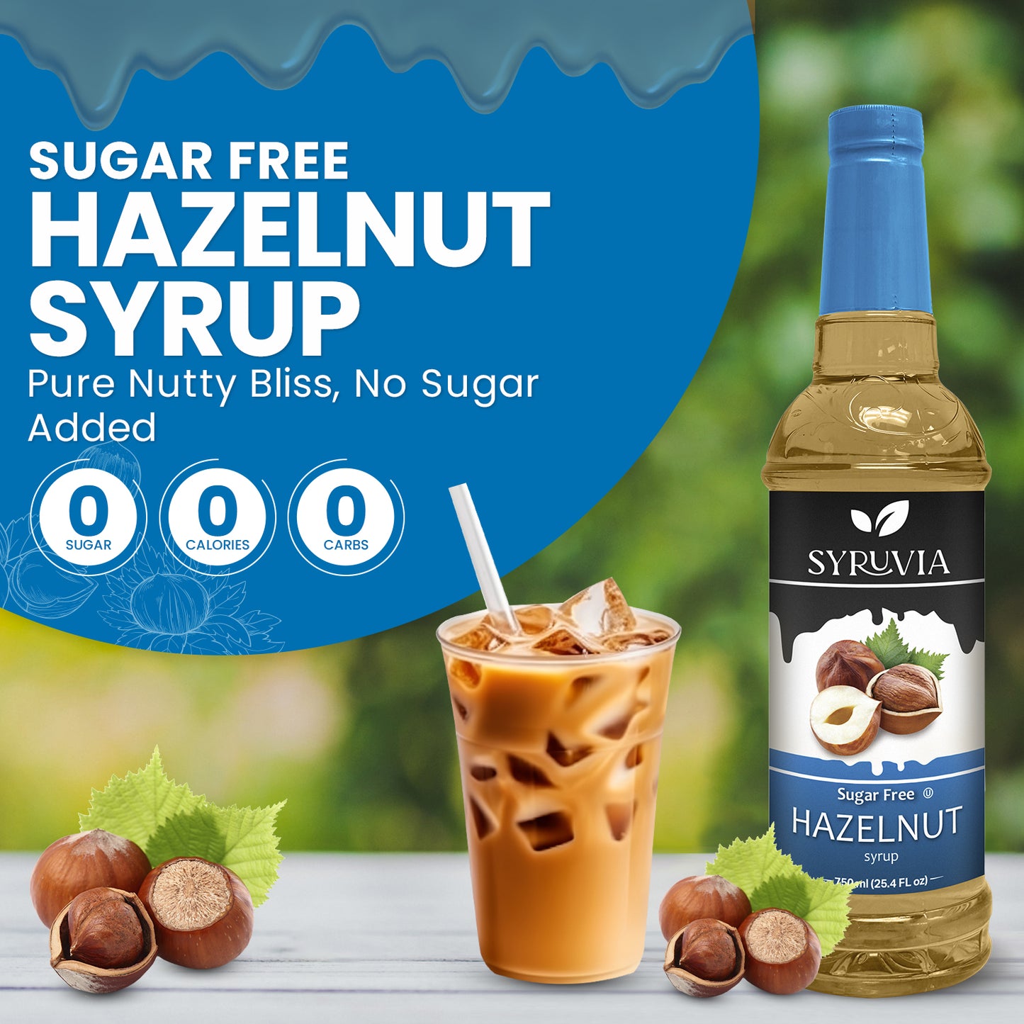 sugar free hazelnut syrup coffee 