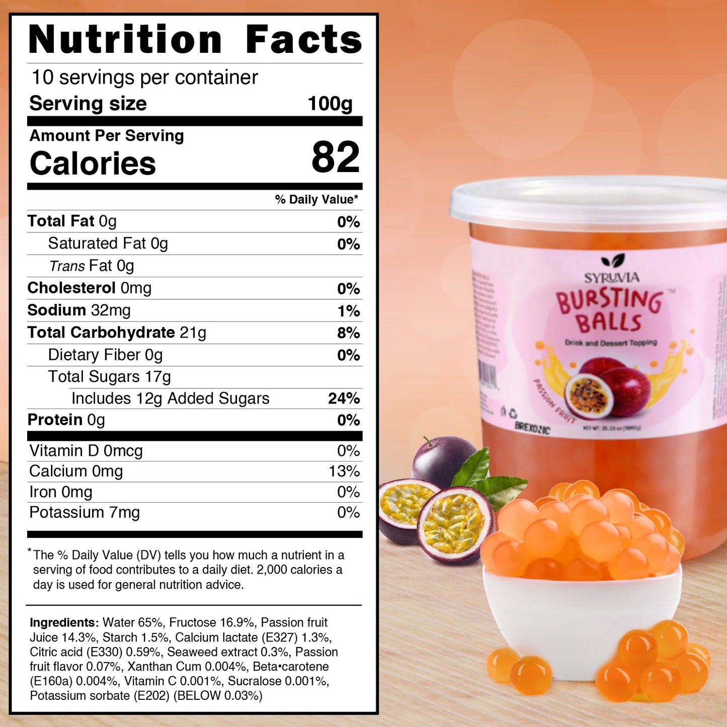 syruvia Passion Fruits Nutrition Facts