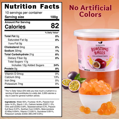 2 LB Passion Fruit Flavored Popping Boba