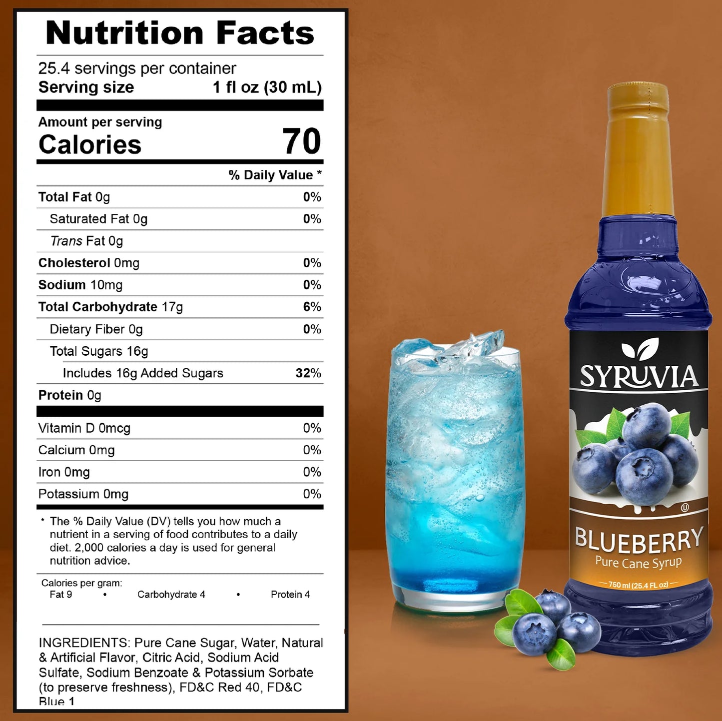 syruvia blueberry syrup nutrition facts