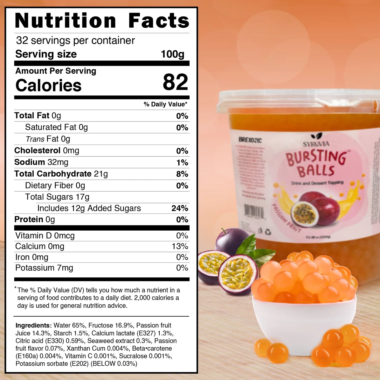 syruvia boba balls passion fruit nutrition facts