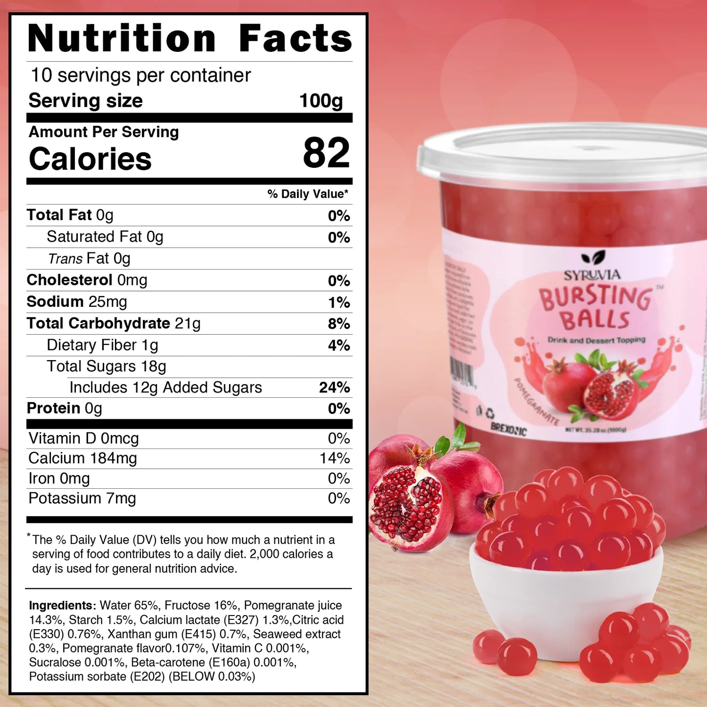 syruvia bursting boba pomegranate nutrition facts