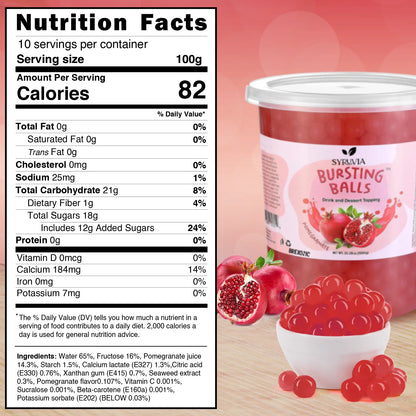 syruvia bursting boba pomegranate nutrition facts