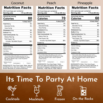 syruvia coconut peach pineapple nutrition facts 