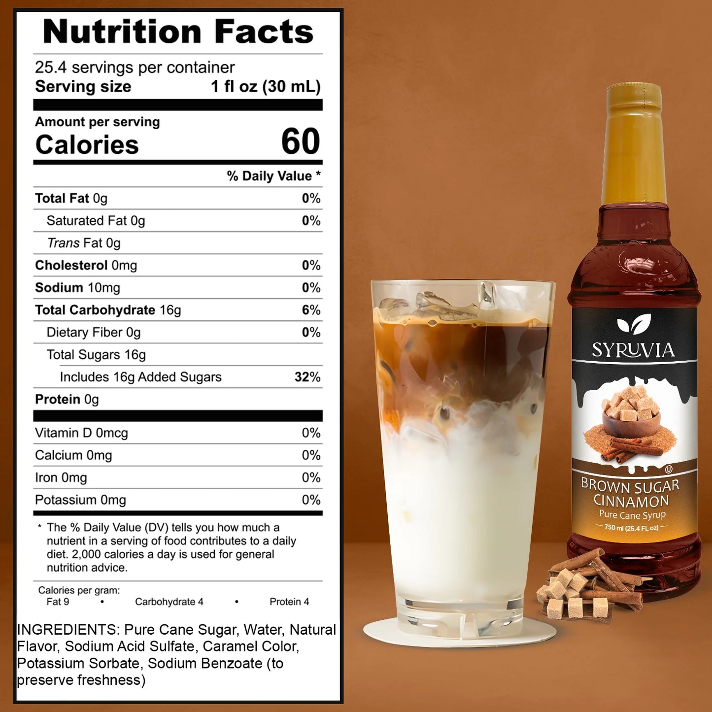 syruvia nutrition facts Brown Sugar Cinnamon Syrup