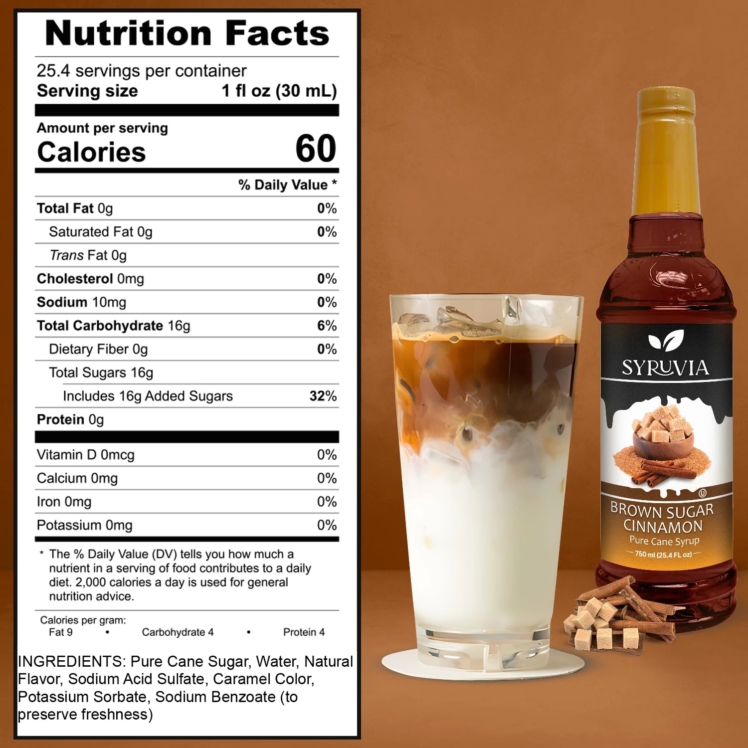 syruvia nutrition facts Brown Sugar Cinnamon Syrup