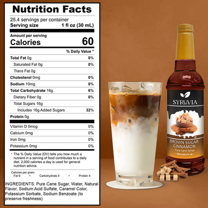 syruvia nutrition facts Brown Sugar Cinnamon Syrup