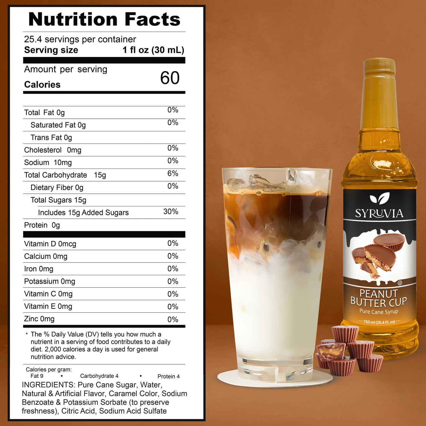 syruvia nutrition facts peanut butter syrup